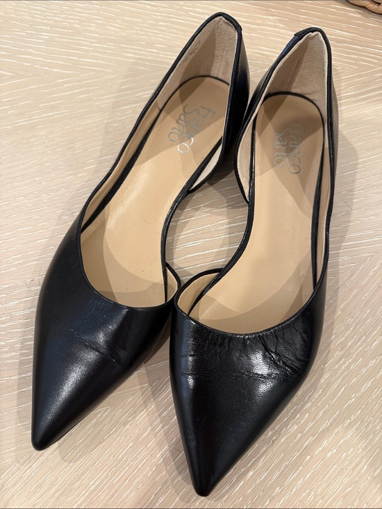 Franco Sarto Shoes - Franco Sarto Black Pointed Leather Flats